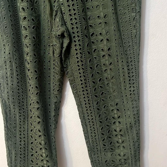 J crew military garden rainforest green eyelet pants size 12 - Picture 5 of 8